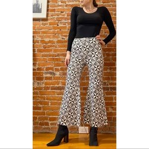 We the Free Cropped Just Float On Printed Flare Jeans